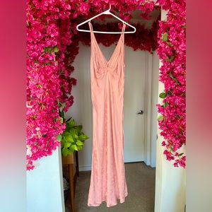 💗 Spell Ocean Pink Slip Dress — Coral Slip / v-cut / Sz Large